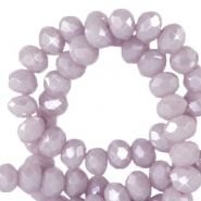 Perles à facettes 6x4mm disque Lilas doux-pearl shine coating