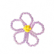 Pendentifs facettées fleur Violet-jaune