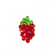 Pendentifs facettées fraise Rouge-vert
