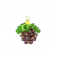 Pendentifs facettées mûre Doré-violet vert