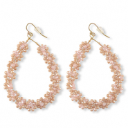 Boucles d’oreilles facettées goutte Doré-rose beige