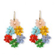 Boucles d’oreilles facettées goutte Doré-multicolore
