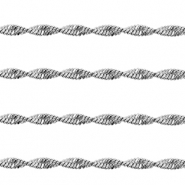 Appr&ecirc;ts en acier Inox cha&icirc;ne maille jaseron twist Argent&eacute;