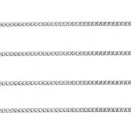 Appr&ecirc;ts en acier Inox cha&icirc;ne maille jaseron gourmette Argent&eacute;