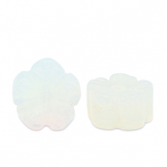 Pierres naturelles perles verre fleur Blanc transparent