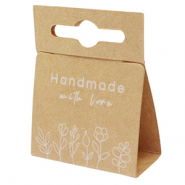 Cartes à bijoux "handmade with love" fleurs Marron
