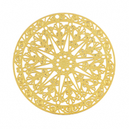 Breloques en acier Inox boh&egrave;mes 40mm Dor&eacute;