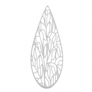 Breloques en acier Inox boh&egrave;mes goutte Argent&eacute;