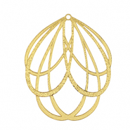 Breloques en acier Inox boh&egrave;mes fleur Dor&eacute;