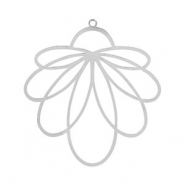 Breloques en acier Inox boh&egrave;mes fleur Argent&eacute;