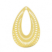 Breloques en acier Inox boh&egrave;mes goutte Dor&eacute;