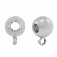 Perles en acier Inox avec anneau 8mm Argent&eacute;