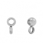 Perles en acier Inox avec anneau 4mm Argent&eacute;