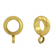 Perles en acier Inox disque avec anneau Doré