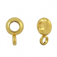 Perles en acier Inox disque avec anneau Doré