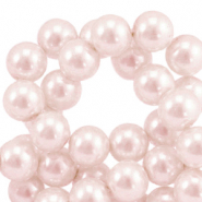 Perles en verre cirées 6mm Rose clair