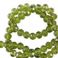 Perles à facettes 6x4mm disque Heishi Vert lime foncé