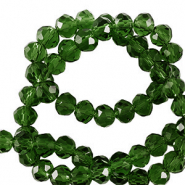 Perles à facettes 6x4mm disque Heishi Vert émeraude foncé