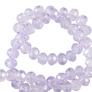 Perles à facettes 6x4mm disque Heishi Violet mauve clair