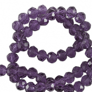 Perles à facettes 6x4mm disque Heishi Violet éminence