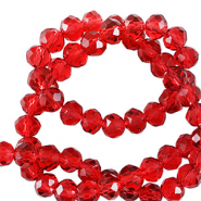 Perles &agrave; facettes 6x4mm disque Heishi Rouge bonbon