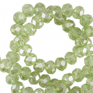 Perles &agrave; facettes 4x3mm disque Heishi Vert malachie-pearl shine coating