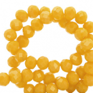 Perles à facettes 4x3mm disque Heishi Jaune chrome