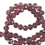 Perles &agrave; facettes 3x2mm disque Heishi Violet aubergine