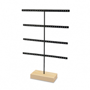 Présentoir bijoux pour boucles d'oreilles Natural-noir