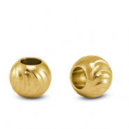 Perles en acier Inox 8mm Dor&eacute;