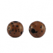 Perles Polaris rond 6mm Sassi Marron châtaigne-noir