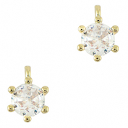 Métal TQ laiton breloques zirconium Doré