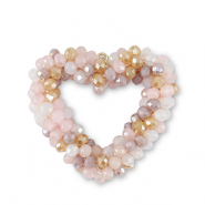 Boucles pendentifs facett&eacute;es coeur Multicolore&nbsp;