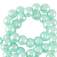 Perles en verre cirées 8mm Light mint green