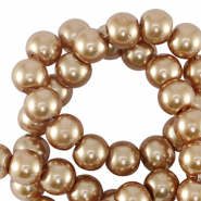 Perles en verre cirées 8mm Taupe marron