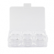 Présentoir bijoux boîte de rangement 6 cases transparent