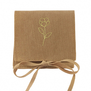 Sachet à bijoux fleur Marron sierra-doré