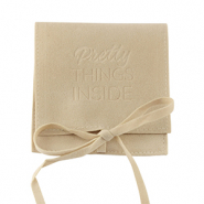 Sachet à bijoux "Pretty things inside" Beige latte