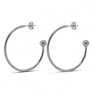 Boucles d'oreilles en acier inox 38mm Argent&eacute;