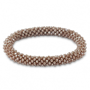 Bracelet perles &agrave; facettes Violet mauve