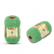 Perles boh&egrave;mes Vert-dor&eacute;