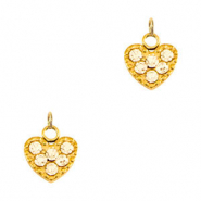 Breloques en acier Inox coeur Dor&eacute;