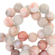 Pierres naturelles Calcite et Marbre 8mm Rose vintage multicolore