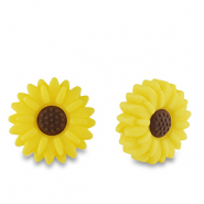 Perles en silicone fleur Jaune