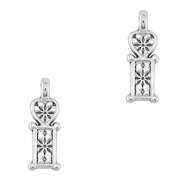 Breloques en métal DQ coeur Argenté antique (sans nickel)