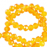 Perles à facettes 6x4mm disque Heishi Orange vibrante