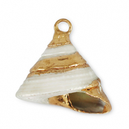 Pendentifs coquillage specials Escargot Perle-dor&eacute;