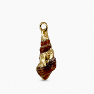 Pendentifs coquillage specials Marron fonc&eacute;-dor&eacute;