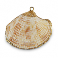 Pendentifs coquillage specials Coquille Saint-Jacques Blanc cassé-doré