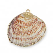 Pendentifs coquillage specials Coquille Saint-Jacques Marron cuivre-doré